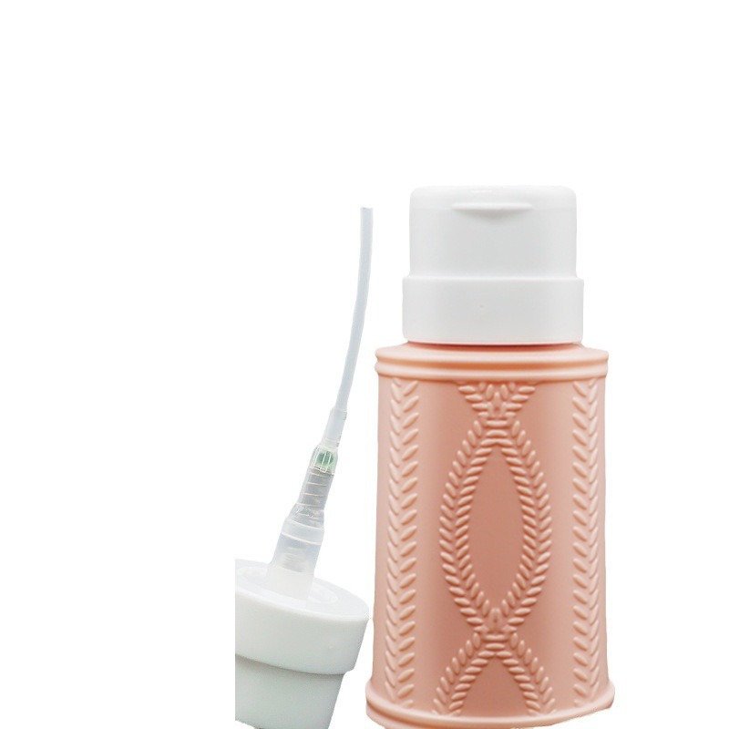 Uñas presionando botella vacía 4 colores opcionales con cerradura a prueba de fugas agua de limpieza removedor de uñas agua de lavado de uñas sub-botella de prensado de alcohol botella