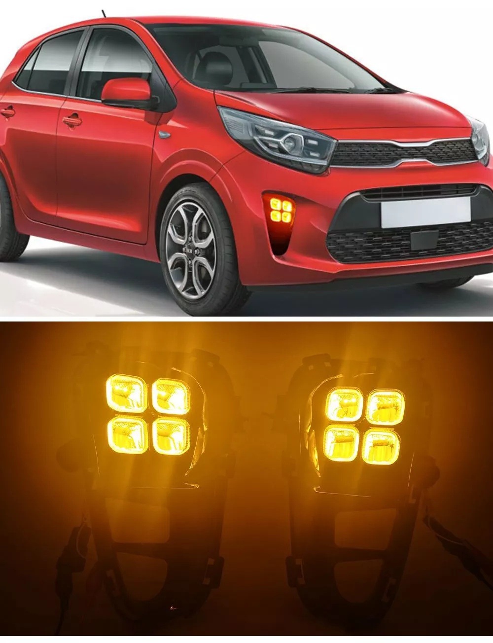For Kia 17-20 Picanto Daytime Running Lights Modified Fog Lights