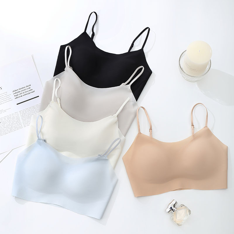 Ice Silk Cool-Feel Seamless Underwear Live Streaming Dropshipping Breathable One-Piece Invisible Bra Thin Strap Bra Foreign Trade Cross-Border Ice Silk Cool-Feel Seamless Underwear Live Streaming Dropshipping Breathable One-Piece Invisible Bra Thin Strap Bra Foreign Trade Cross-Border