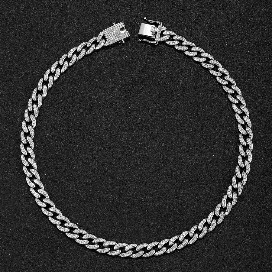 Colier personalizat oval hip hop, brățară, diamant de apă, bijuterii pentru bărbați, lanț cubanez_voghion.com