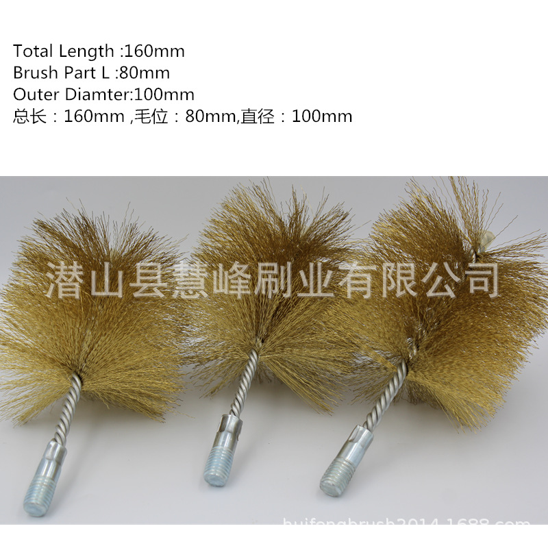 纯铜丝不锈钢管道刷鬃毛刷内孔刷不锈钢铜丝试管刷抛光刷去毛刺刷