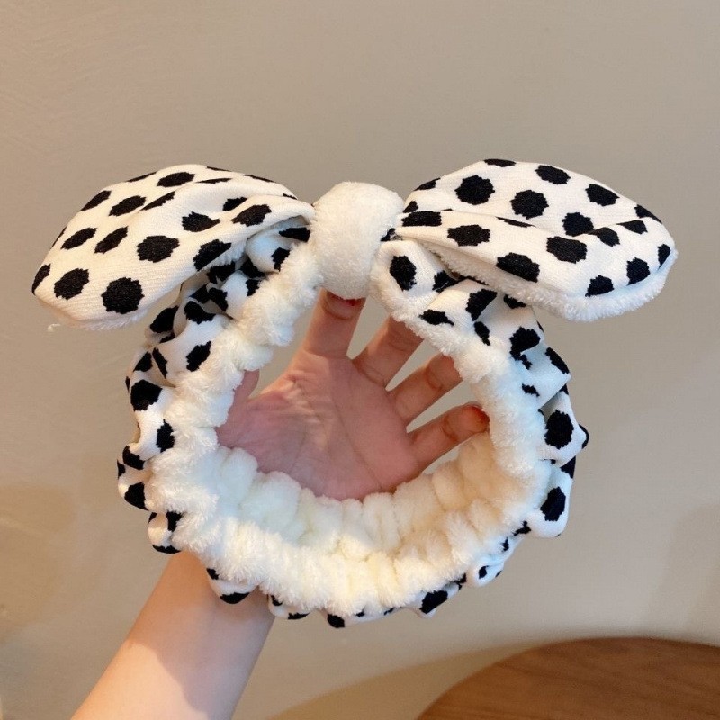 新しいかわいいクマのヘアバンド洗顔漫画ヘアバンドクリエイティブ弓動物ヘアリングフランネルヘアバンド卸売|undefined