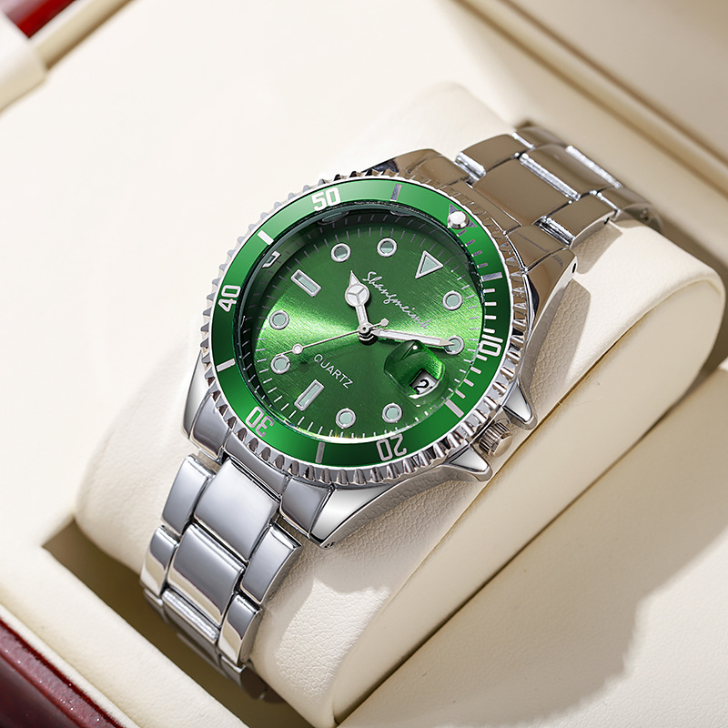 Tiktok vert Shangmei Water Ghost Couple montre en alliage calendrier lumineux étanche_voghion.com