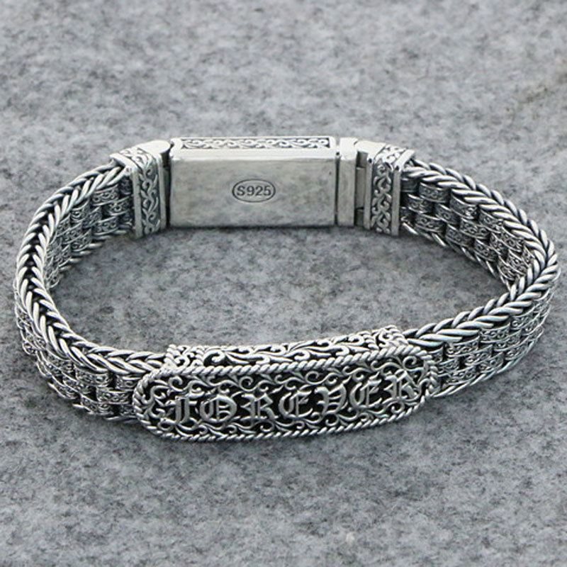 Thai Silver National Fashion Handmade Creative Bracelet Men's 925 Sterling Silver Female Seiko FOREVER Personalized National Fashion Vintage Bracelet Thai Silver National Fashion Handmade Creative Bracelet Men's 925 Sterling Silver Female Seiko FOREVER Personalized National Fashion Vintage Bracelet
