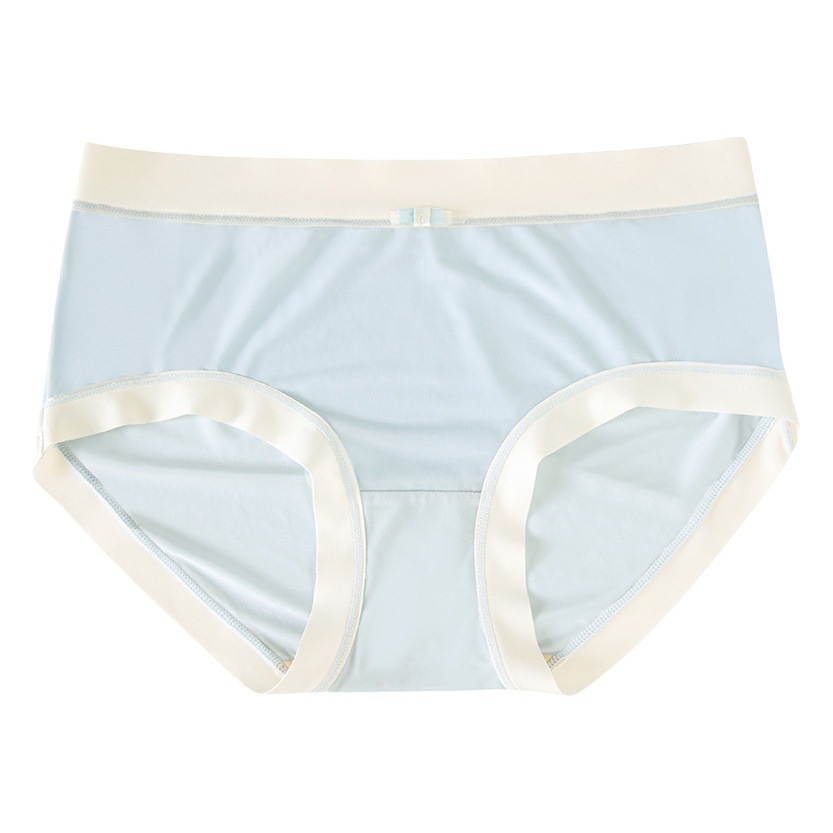 Primavera y verano nueva Máscara sin costuras ropa interior de oxígeno cómoda cadera té polifenol antibacteriano entrepierna chica desnuda ropa interior de cintura media