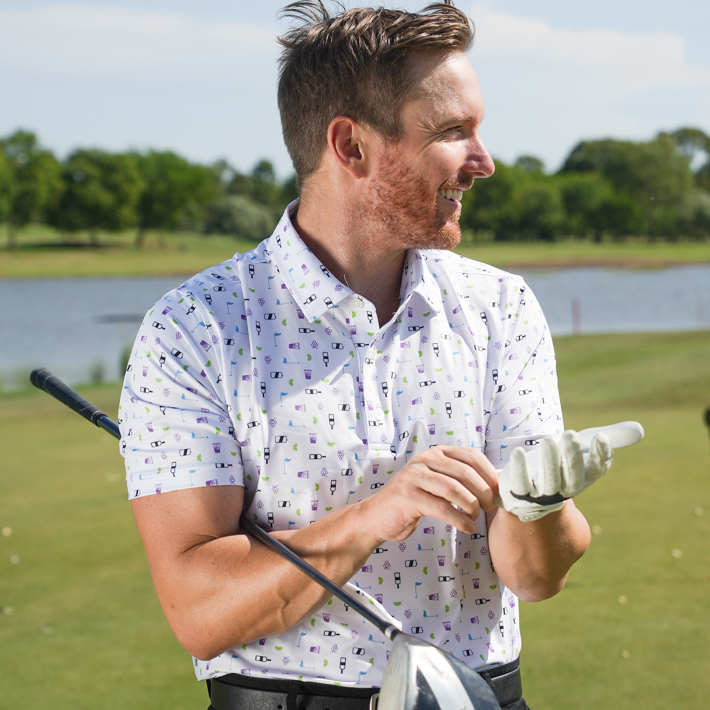 Customized Quick-Drying Polo Men's T-Shirt Qiandao Printed Short-Sleeved Golf Clothing Sun Protection Golf Workwear