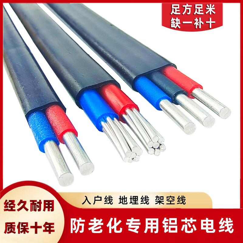 National standard 2-Core 3-core cable aluminum core household outdoor wire 2.5 4 6 10 16 25 square aluminum wire sheath