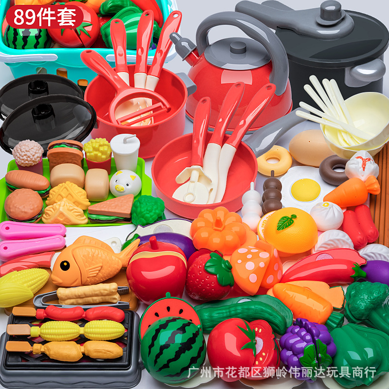 Niños grandes juguetes de cocina traje niños y niñas juegan casa cocina Bebé y corte simulación vajilla