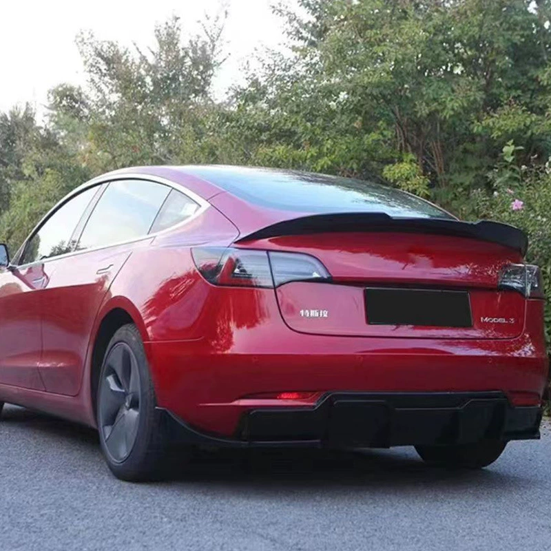 Подходящий для Tesla Model 3 большой лопастной задней аэродинамической спойлерной панели PSM задний крыло модифицировано мелкие аксессуары ярко-черный/углеродистый рисунок