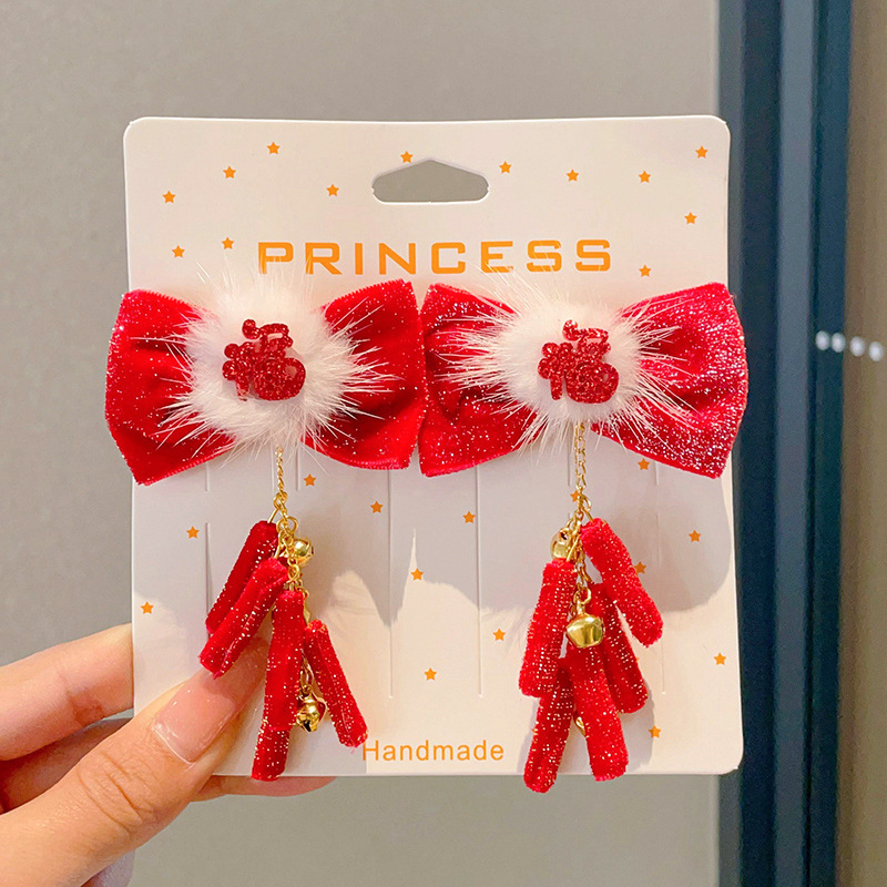 Año Nuevo accesorios para el cabello para niños arco de bordilla pinzas de cabello para niñas vestidos festivos vestidos chinos toques de cabello para niñas joyas de tarjetas de cabello