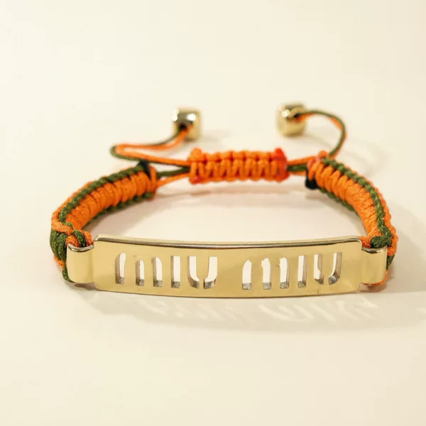 Amazon Minimalist Handmade Woven Copper Genuine Gold-Plated Bracelet with Engraved Logo Lettering and Polished Surface