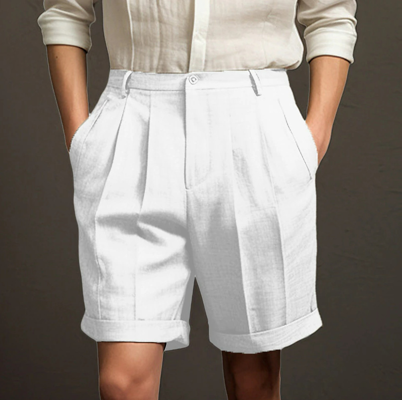 2024 men's shorts summer shorts pleated shorts button pocket pleated plain comfortable breathable short 2024 men's shorts summer shorts pleated shorts button pocket pleated plain comfortable breathable short
