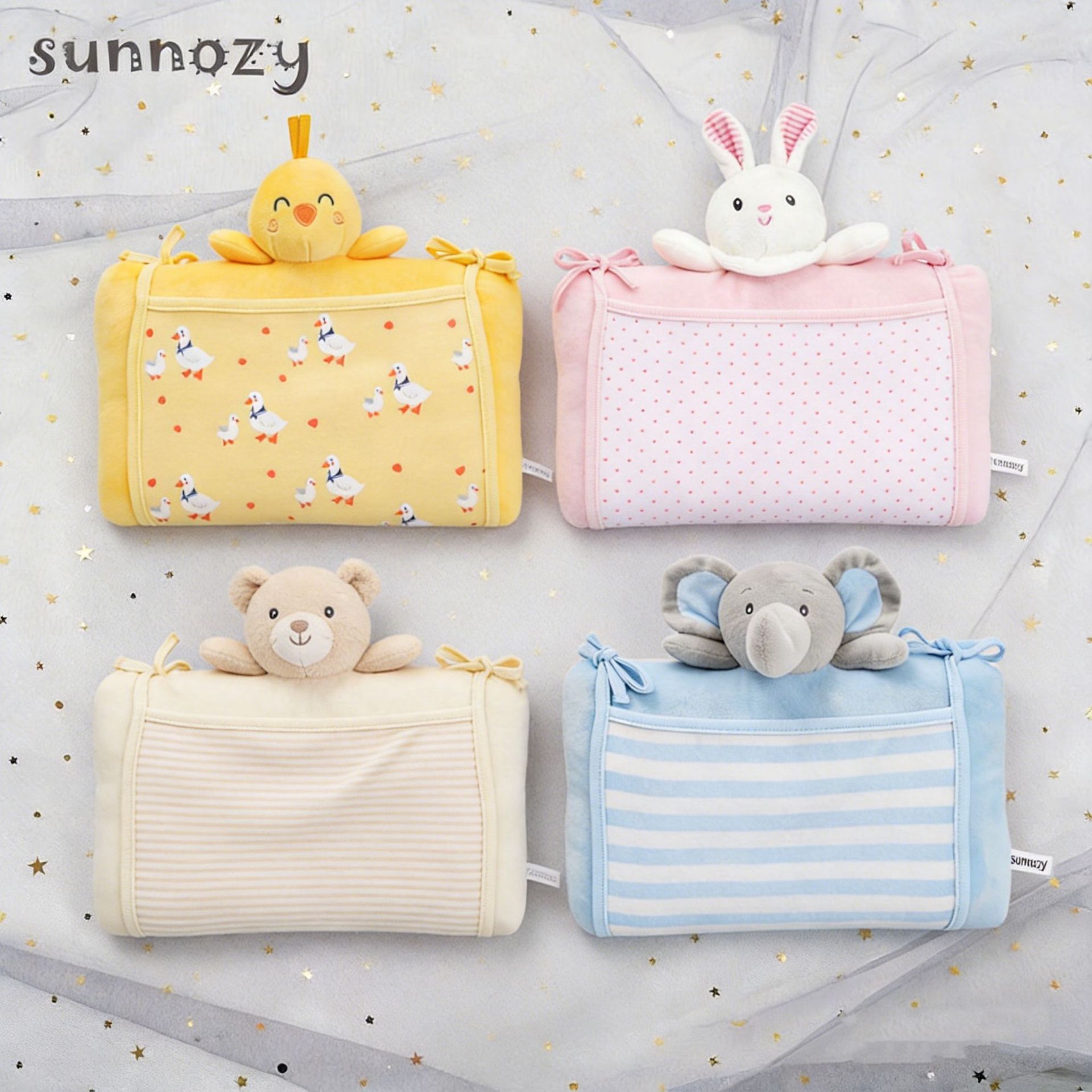 Recién nacido que forma la almohada Sunnozy europeo y americano INS en stock anti-Desviación cabeza animal almohada Four Seasons cabeza fija tipo suministros