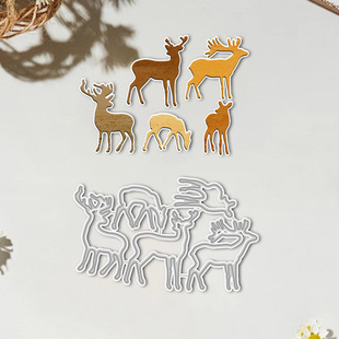 Cross-Border Special Metal Cutting Embossing Knife Mold Handbook Decoration Deer Pattern Handmade Paper Art Embossing Carbon Steel Knife Mold