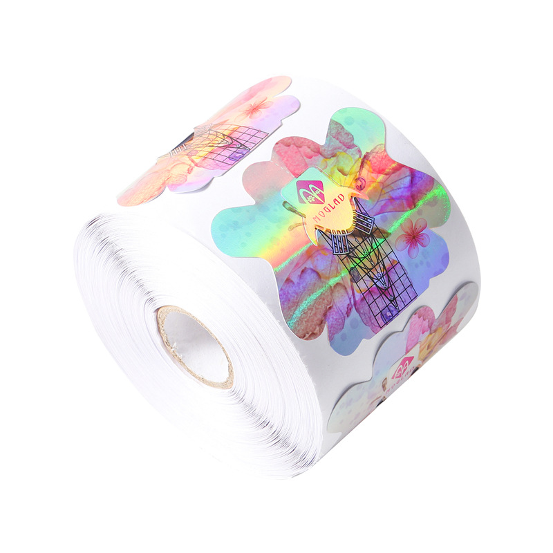 Soporte de papel de uñas láser especial transfronterizo Fototerapia de uñas francesa uñas extendidas engrosadas Soporte de papel de mariposa 100/300 piezas