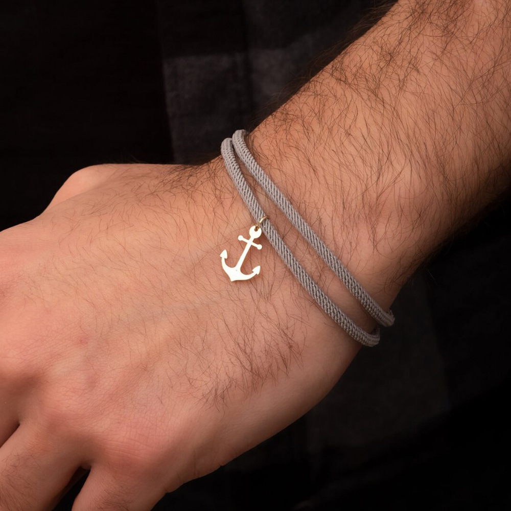 欧美简约镜面抛光不锈钢圆牌皮手镯手链女编织蜡绳情侣手绳可调节