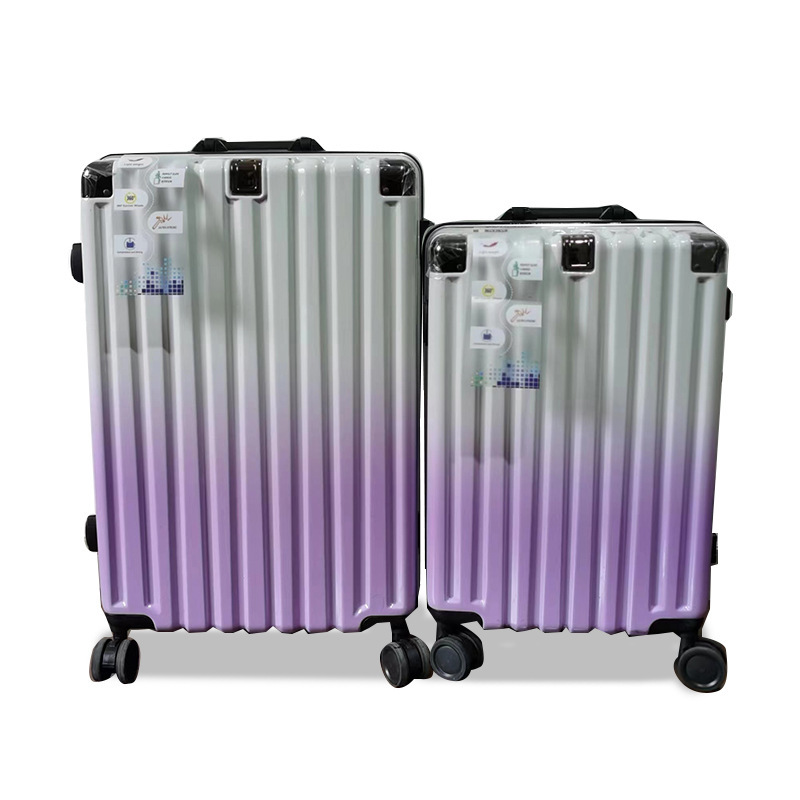 Gradient color aluminum frame trolley case three-piece set of 20-inch boarding case 24-inch suitcase factory wholesale direct sale printed logo Gradient color aluminum frame trolley case three-piece set of 20-inch boarding case 24-inch suitcase factory wholesale direct sale printed logo