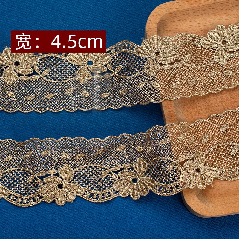 hilo de oro bordado soluble en agua rosa oro encaje encaje DIY ropa hecha a mano lolita accesorios fabricantes al por mayor