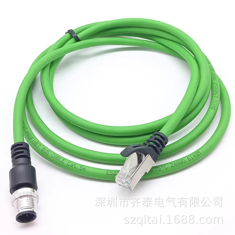 Elbow Bus High Flexible Cable Connector Qxpn-M12M04Rj45Rs-10000 Right Angle 90 ° Elbow 4 Poles