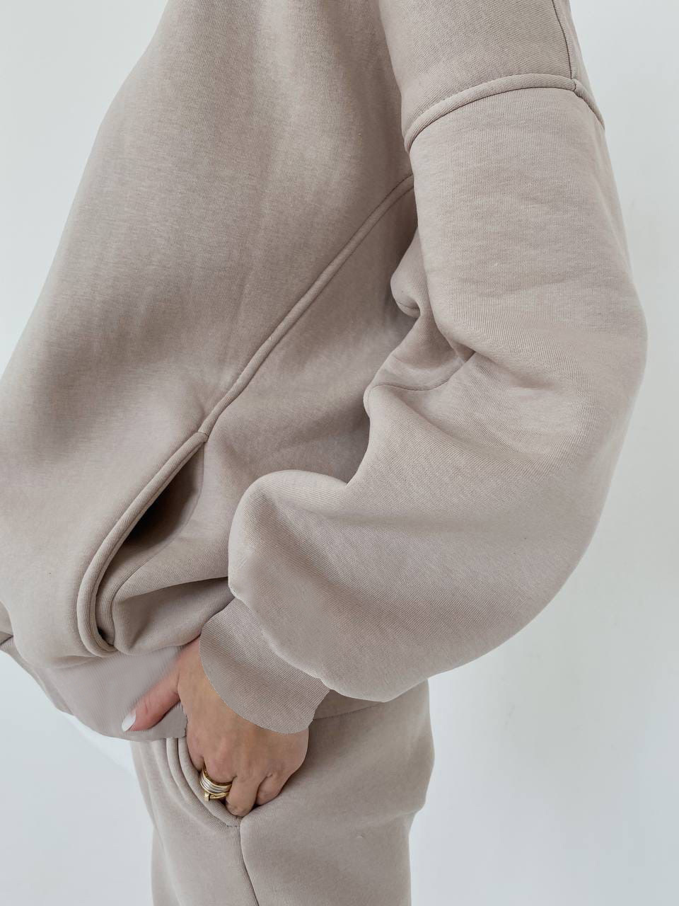 Women's Sweatshirt Suit Fleece-lined Two-piece Set For Women_voghion.com