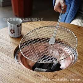 老榆木茶桌炭火煮茶阳台家用室内家庭烧烤火锅小圆桌网红实木