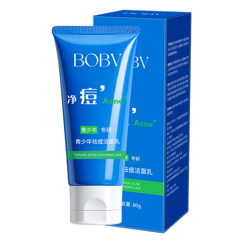 BOBV acné juvenil limpiador hidratante fresco no graso suave acné desvanecimiento acné impresión de fábrica de lavado