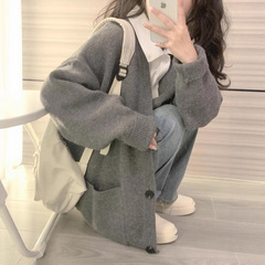 软糯慵懒风毛衣开衫女2025春秋季新款韩系高级感V领早春针织外套