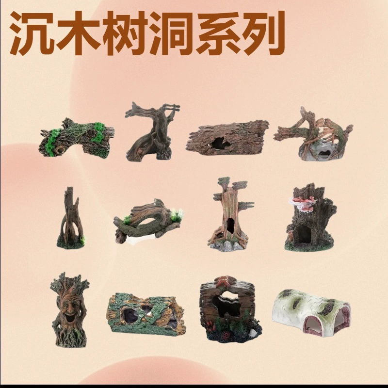 Рыбный аквариум ландшафтное украшение коры коры дерева дыры в дереве уклоняются от дыр