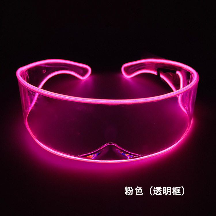 EL gafas luminosas de tecnología LED equipo de bungee gafas de luz nocturna de arco semicircular sílaba eléctrica atmósfera props de fiesta