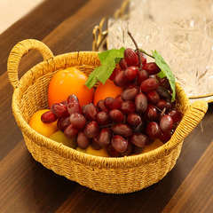 凰圖工藝新款客廳桌面麵包零食收納籃PP環保材質家用水果籃藤編籃