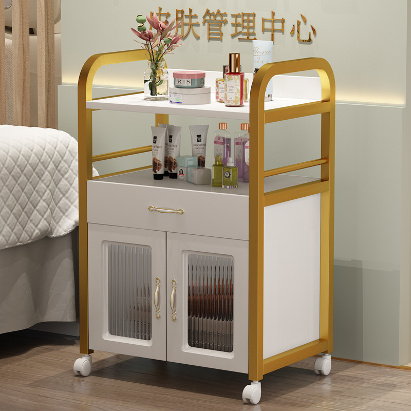 골드선반+화이트서랍+유리수납장-표준-50x33x83cm