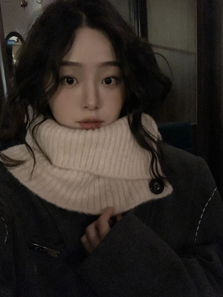 蜗牛爬爬家围脖套帽脖套女秋冬围巾韩版色防寒保暖护颈针织披肩