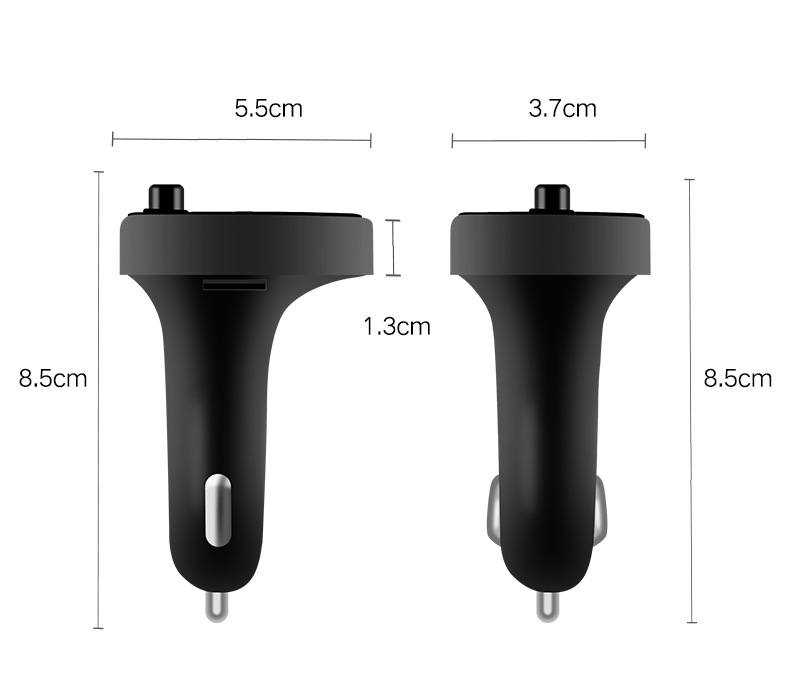 Southeast Asia Cross-Border Independent Station Manufacturer Supply Wireless Car Bluetooth Adapter Hands-Free Call U Disk/Tf Card Broadcast