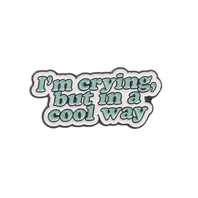 Venta caliente de Europa y América frase texto broche de arte es terapia broche de metal insignia bolsa de Ropa Accesorios