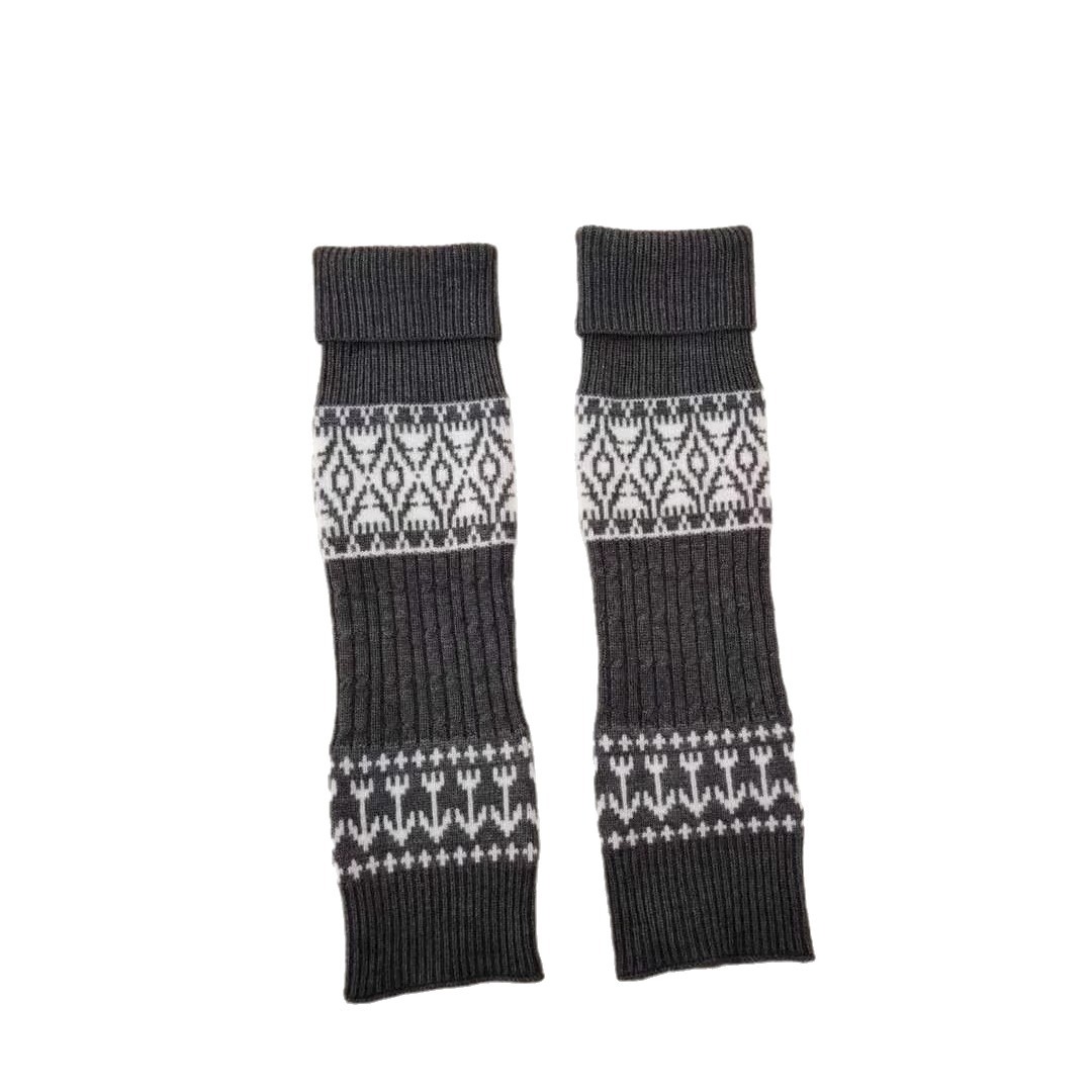 Otoño y invierno de lana de punto calcetines calientes para mujeres gris pantorrilla pila piernas calcetines de leche dulce blancas flanged