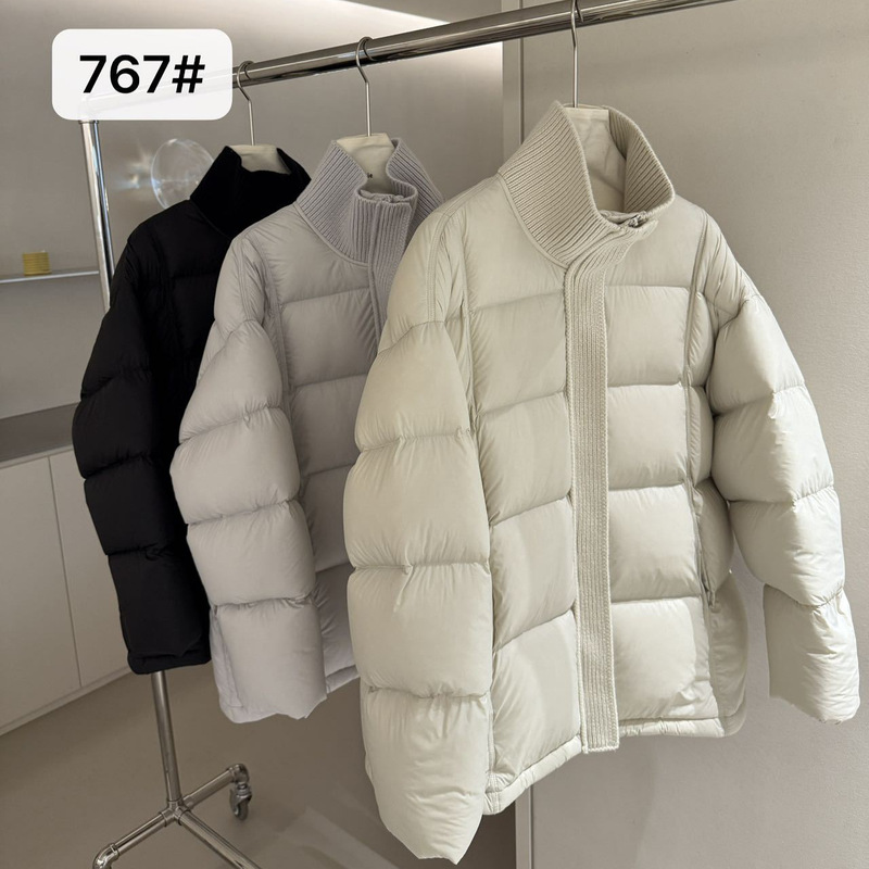 European Brand 90% down Jacket for Women, Casual Versatile Slim-Fit Loose White Duck down Stand Collar Coat for Winter Cold Protection