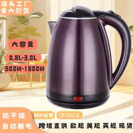 跨境烧水壶大容量水壶小电热水壶恒温家用电水壶迷你不锈钢热水壶