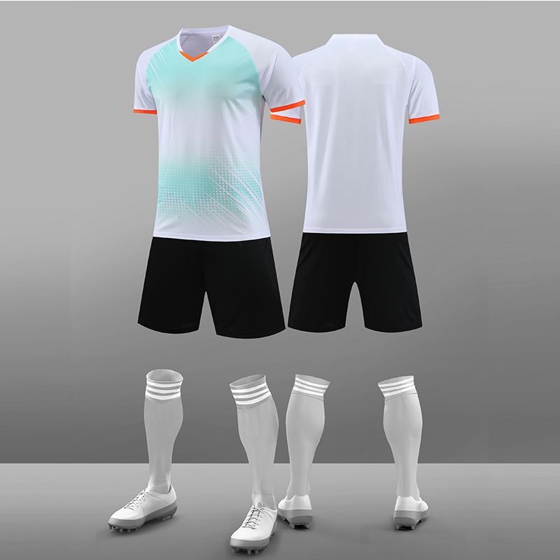 Traje de traje de fútbol Spot al por mayor ropa de entrenamiento transpirable de secado rápido al aire libre imprimible uniforme de fútbol de juego de estudiante adulto