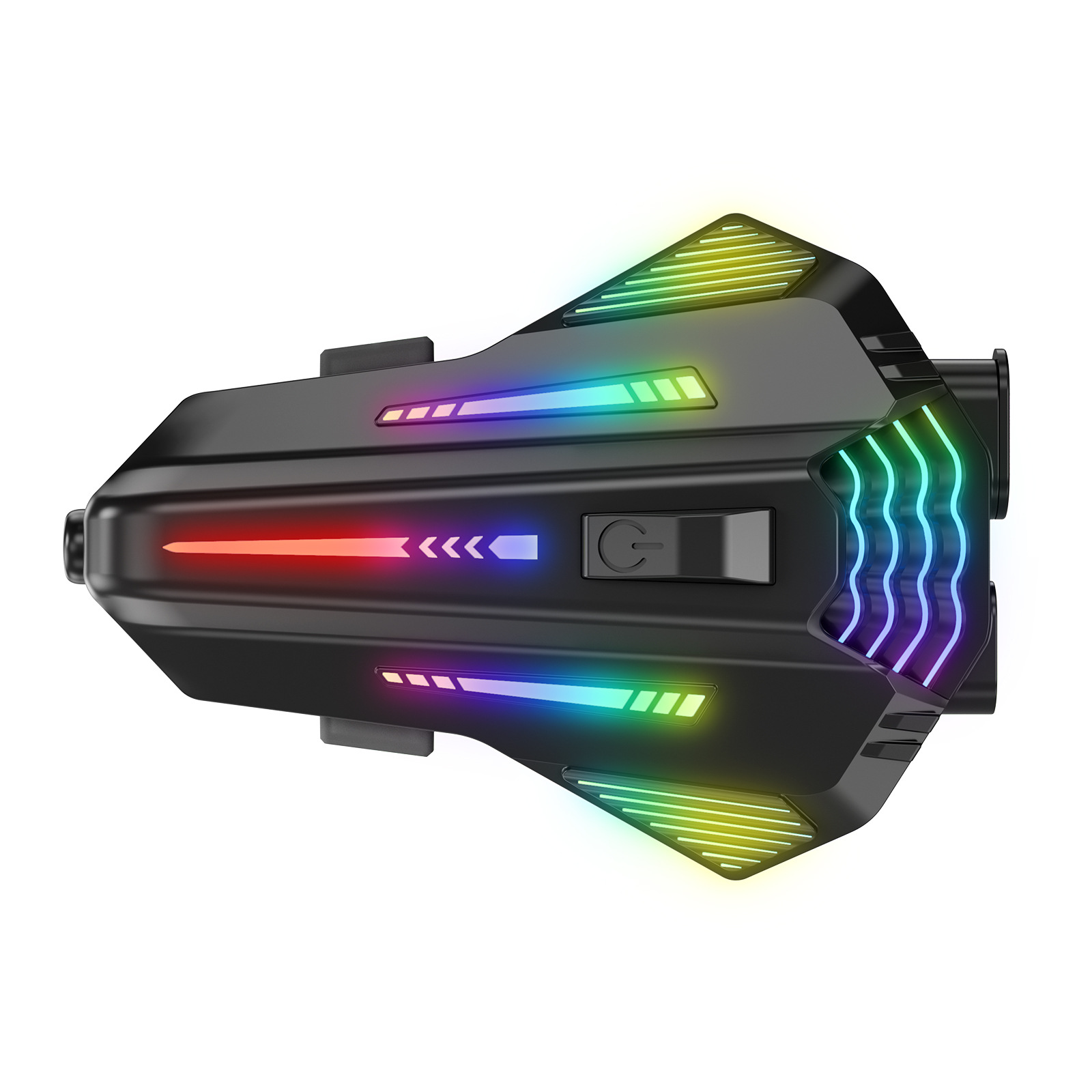 Cool Colorful Rgb Light Effect Motorcycle Helmet Bluetooth Headset 6.0 Group Chat Music Sharing Intercom Helmet Headset