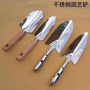 Stainless Steel Garden Shovel Stainless Steel Potted Shovel Outdoor Garden Shovel Wooden Shovel with Scale Flower and Vegetable Shovel