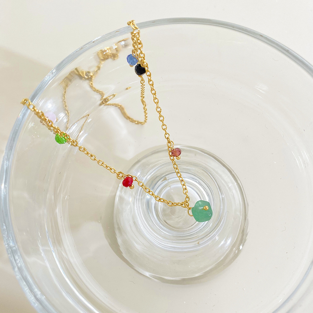Basic Geometric Stainless Steel Necklace Plating Zircon Stainless Steel Necklaces_colorza_3