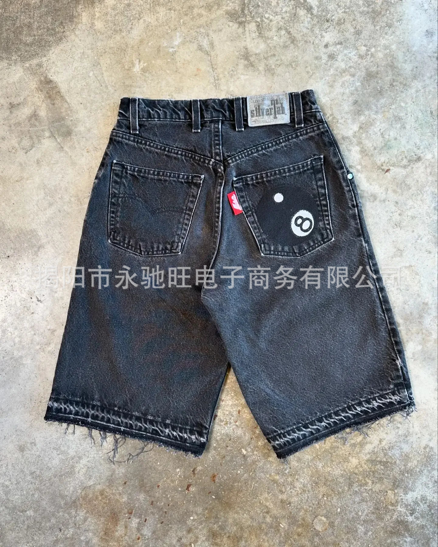 Levi's silverTab Denim Shorts Loose 8-Ball Washed Black