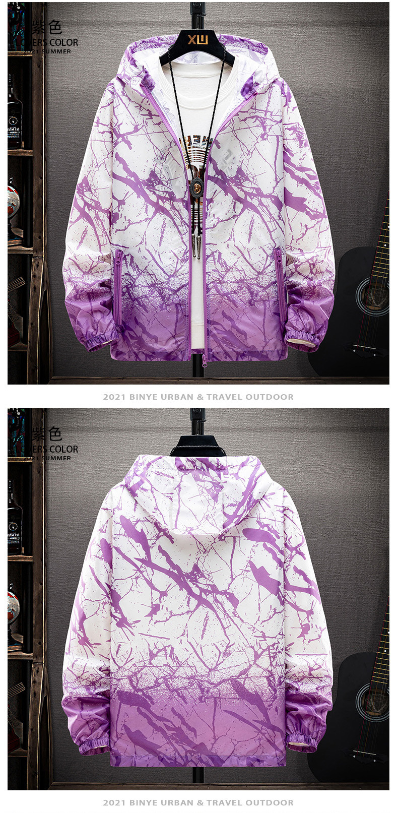 Men's clothing Sunscreen clothing for men and women couples summer thin section breathable sunscreen clothing sports anti-ultraviolet jacket tide_viptrois.com