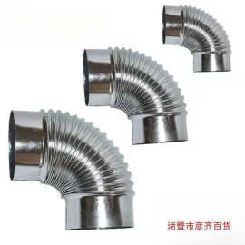 不锈钢螺旋风管螺纹度弯头镀锌白铁皮波纹90度虾米45通风管道弯头