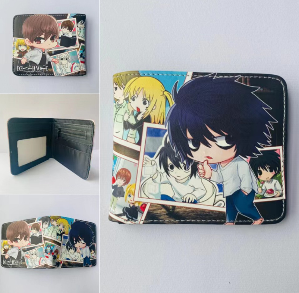 Death Note L noche Shenyue mi Haisha juego de dibujos animados billetera periférica corto horizontal monedero estudiante titular la tarjeta