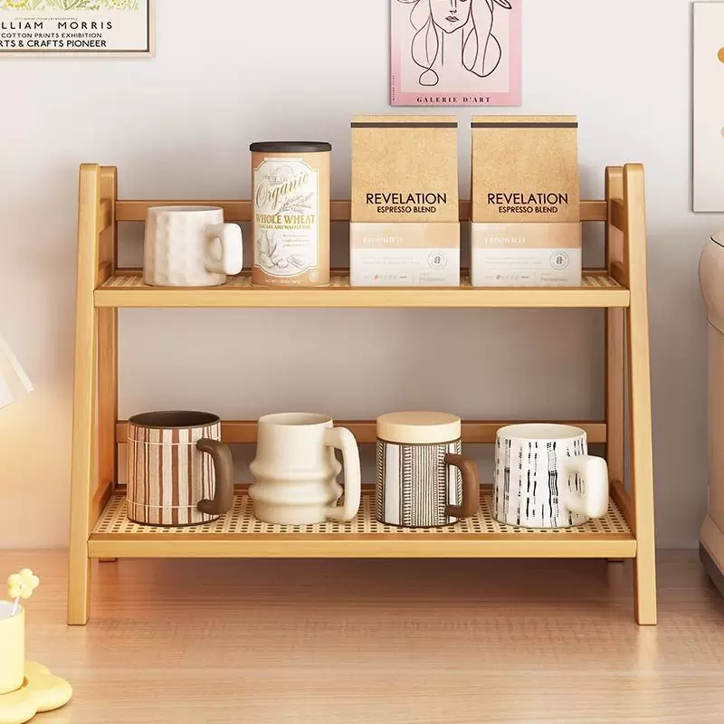 Ins cup storage rack cup rack double-layer desktop sundries water cup storage rack dormitory kitchen organizing rack