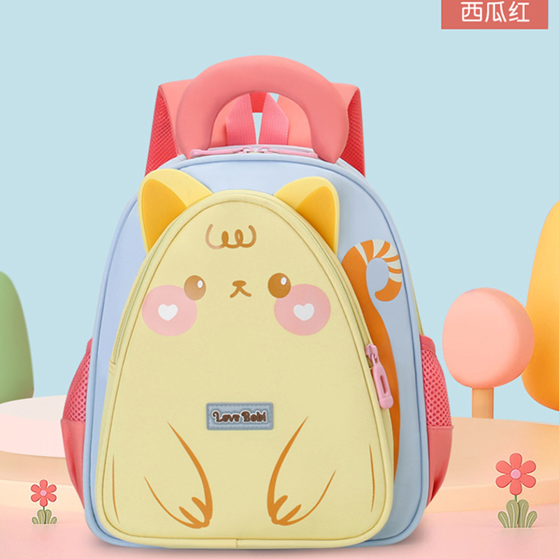Cute oso mochila infantil caricatura preescolar niñas mochila transpirable para niños de clase media y grande