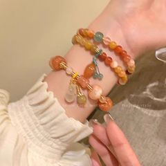 金糸玉手串カボチャビーズブレスレット新中国式禅意古風高級感ひょうたん新中国式手飾り