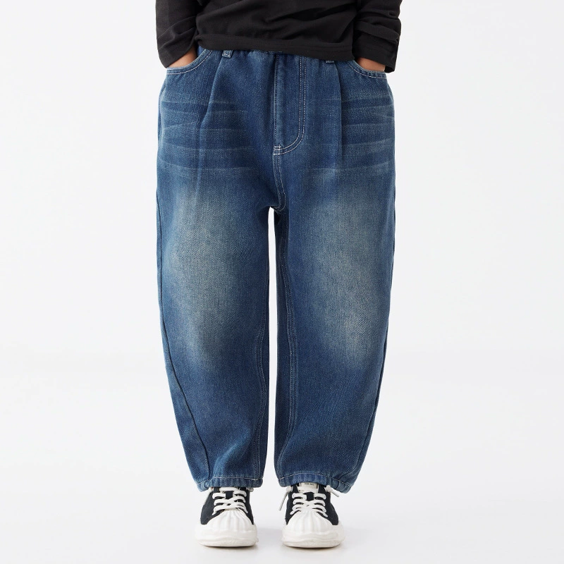 EK Japanese keep warm comfortable warm jeans for boys, children's trousers, children's clothing, western style, for teenagers