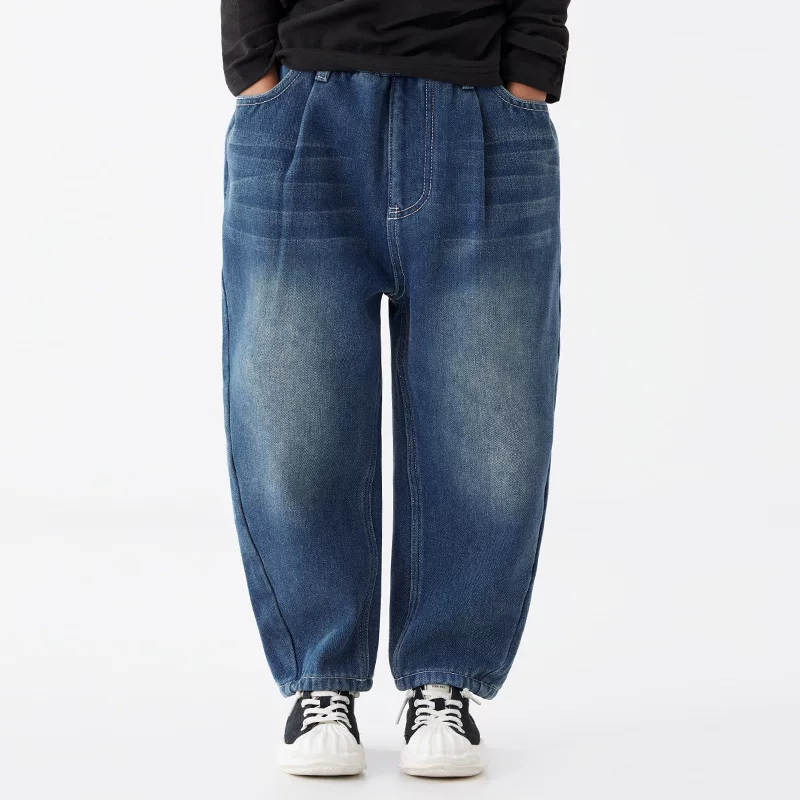 EK Japanese keep warm comfortable warm jeans for boys, children's trousers, children's clothing, western style, for teenagers